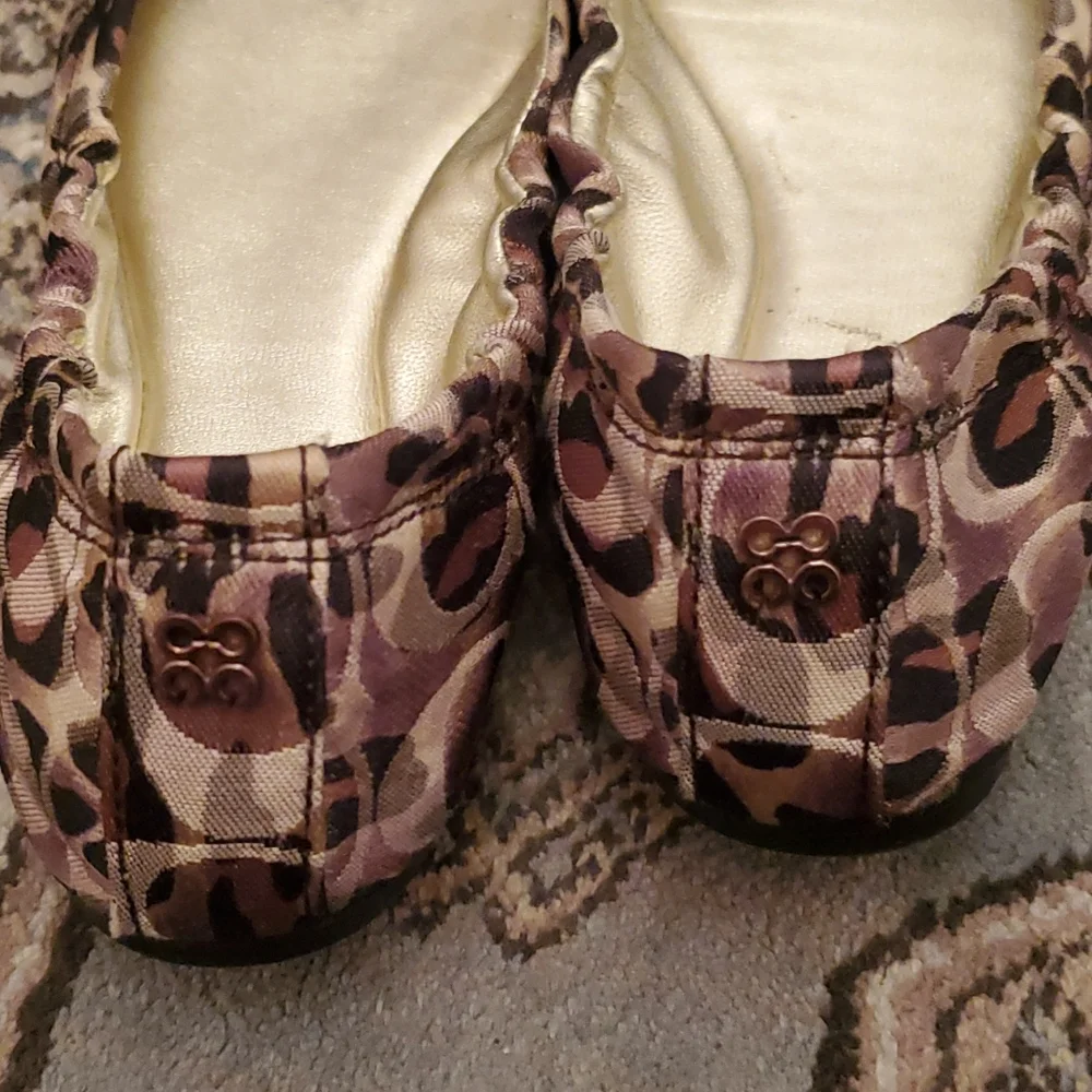 Vintage Coach Leopard Print Ballerina Flats Size 6B